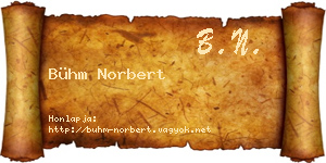 Bühm Norbert névjegykártya